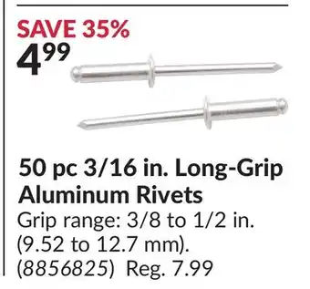 Princess Auto 50 pc 3/16 in. Long-Grip Aluminum Rivets offer