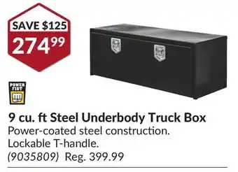 Princess Auto 9 cu. ft Steel Underbody Truck Box offer