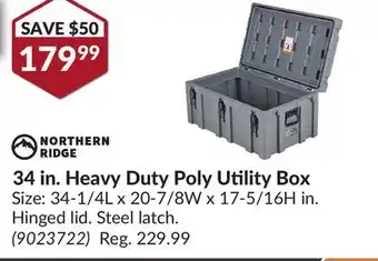 Princess Auto 34 in. Heavy Duty Poly Utility Box offer