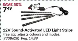 Princess Auto 12V Sound-Activated LED Light Strips offer