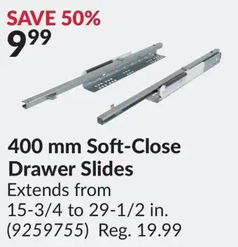 Princess Auto 400 mm Soft-Close Drawer Slides offer