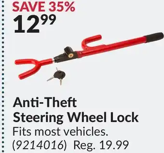 Princess Auto Anti-Theft Steering Wheel Lock offer