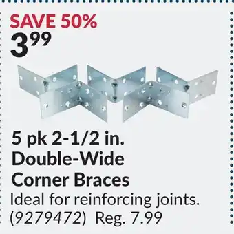 Princess Auto 5 pk 2-1/2 in. Double-Wide Corner Braces offer