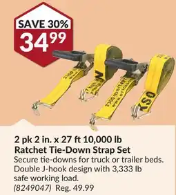 Princess Auto 27 10, 000 lb Ratchet Tie-Down Strap Set offer