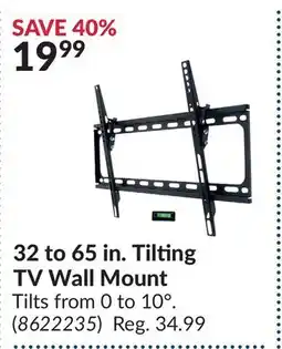 Princess Auto 32 to 65 in. Tilting TV Wall Mount offer