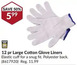 Princess Auto Large Cotton Glove Liners offer