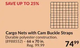 Princess Auto Cargo Nets with Cam Buckle Straps offer