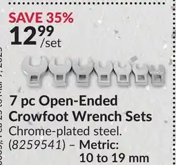 Princess Auto 7 pc Open-Ended Crowfoot Wrench Sets offer