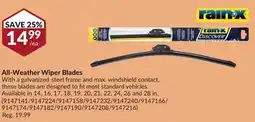 Princess Auto All-Weather Wiper Blades offer