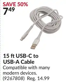 Princess Auto 15 ftUSB-C to USB-A Cable offer