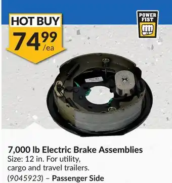 Princess Auto 7,000 lb Electric Brake Assemblies offer