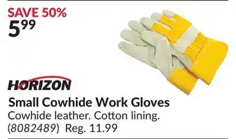 Princess Auto Small Cowhide Work Gloves offer