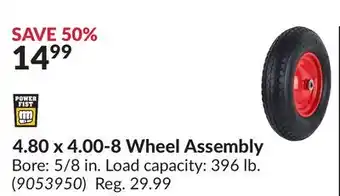 Princess Auto 4.80 x 4.00-8 Wheel Assembly offer