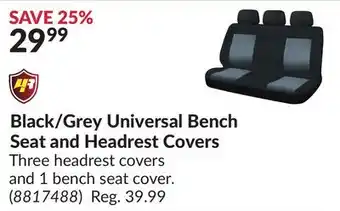 Princess Auto Black/Grey Universal Bench Seat and Headrest offer