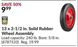 Princess Auto 13 x 2-1/2 in. Solid Rubber Wheel Assembly offer