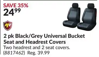 Princess Auto 2 pk Black/Grey Universal Bucket Seat and Headrest offer