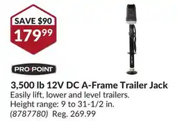 Princess Auto 3,500 lb 12V DC A-Frame Trailer Jack offer