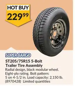 Princess Auto ST205/75R15 5-Bolt Trailer Tire Assembly offer