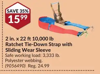 Princess Auto 10, 000 lb Ratchet Tie-Down Strap with Sliding Wear offer