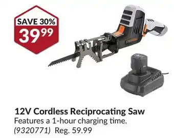 Princess Auto 12V Cordless Reciprocating Saw offer