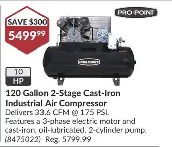 Princess Auto 120 Gallon 2-Stage Cast-Iron Industrial Air Compressor offer