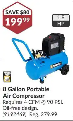 Princess Auto 8 Gallon Portable Air Compressor offer