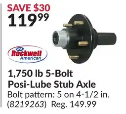 Princess Auto 1 5-Bolt Posi-Lube Stub offer