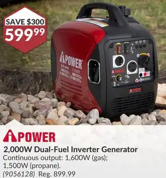 Princess Auto 2,000W Dual-Fuel Inverter Generator offer