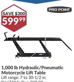 Princess Auto 1,000 lb Hydraulic/Pneumatic Motorcycle Lift offer