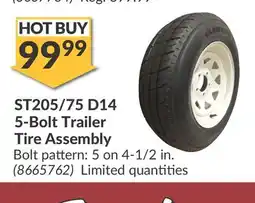 Princess Auto ST205/75 D14 5-Bolt Trailer Tire Assembly offer