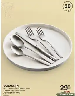 Stokes FJORD SATIN 20-Pc Satin 18/0 Stainless Steel Flatware Set, Service for 4 offer