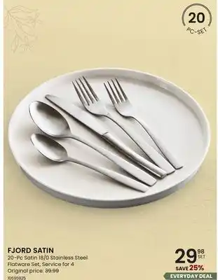 Stokes FJORD SATIN 20-Pc Satin 18/0 Stainless Steel Flatware Set, Service for 4 offer