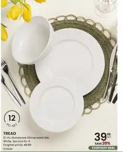 Stokes TREAD 12-Pc Stoneware Dinnerware Set offer