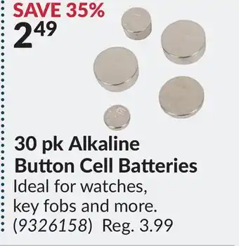 Princess Auto 30 pk Alkaline Button Cell Batteries offer