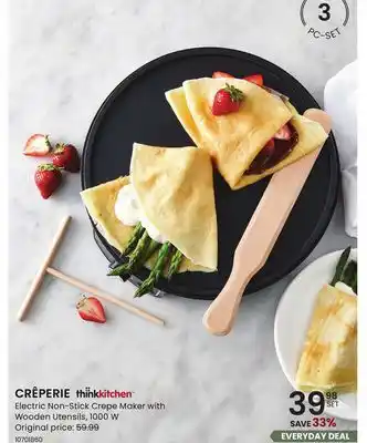 Stokes CRÊPERIE Electric Non-Stick Crepe Maker with Wooden Utensils offer