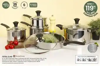 Stokes TOTAL CLAD 10-Pc 18/10 Stainless Steel Cookware Set With Tempered Glass Lids offer