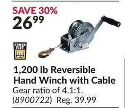 Princess Auto 1 200 lb Reversible Hand Winch with Cable offer