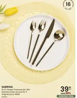 Stokes SABRINA 16-Pc Golden Flatware Set offer