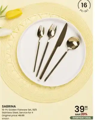 Stokes SABRINA 16-Pc Golden Flatware Set offer