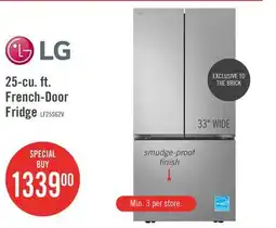 The Brick LG 33 25 Cu. Ft. Smart French-Door Refrigerator with Ice Maker - Stainless Look - LF25S6200V offer