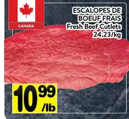 Supermarché PA ESCALOPES DE BOEUF FRAIS | Fresh Beef Cutlets offer