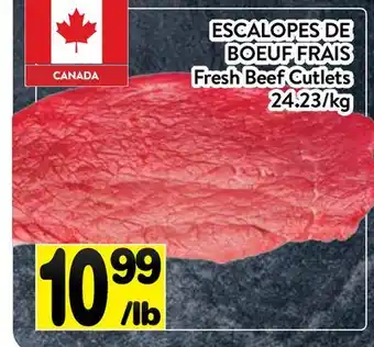 Supermarché PA ESCALOPES DE BOEUF FRAIS | Fresh Beef Cutlets offer