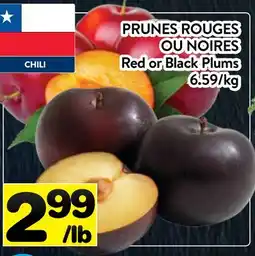 Supermarché PA PRUNES ROUGES OU NOIRES | Red or Black Plums offer