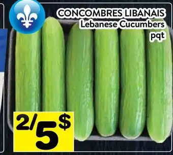 Supermarché PA CONCOMBRES LIBANAIS | Lebanese Cucumbers offer