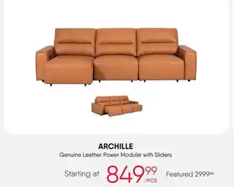 Meubles RD ARCHILLE Genuine Leather Power Modular with Sliders offer