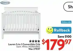 Walmart Lauren 5-in-1 Convertible Crib offer