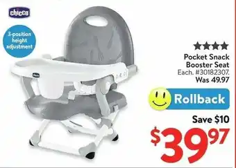 Walmart Pocket Snack Booster Seat offer