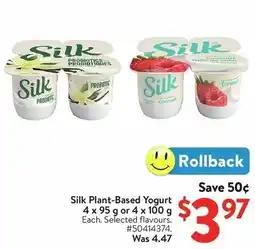 Walmart Silk Plant-Based Yogurt 4x 95 g or 4 x 100 g offer