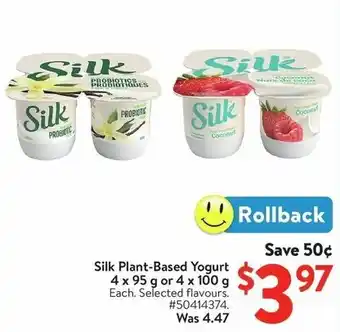 Walmart Silk Plant-Based Yogurt 4x 95 g or 4 x 100 g offer