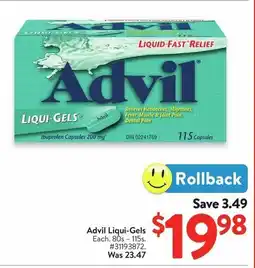 Walmart Advil Liqui-Gels offer